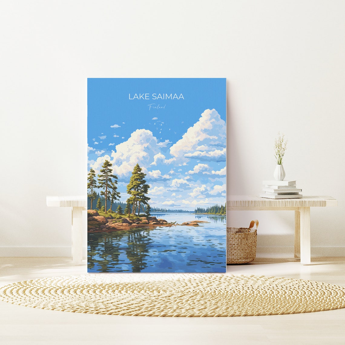 Lake Saimaa Finland Calm Pine Lake Shore Scene Travel Poster - Image 3