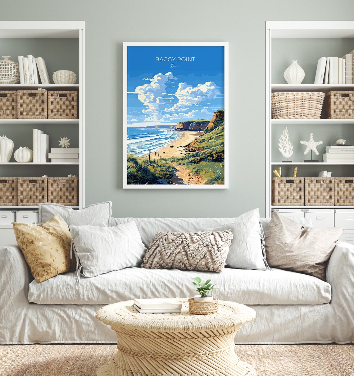 Baggy Point Devon Sandy Dune Trail To The Beach Coastal Travel Poster - Image 4