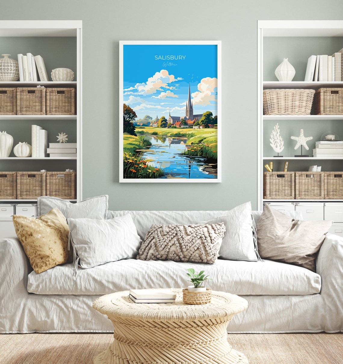 Salisbury Travel Print Wall Art Travel Poster Of Salisbury England Wiltshire Art Lovers Gift Salisbury Gift English Countryside - Image 4