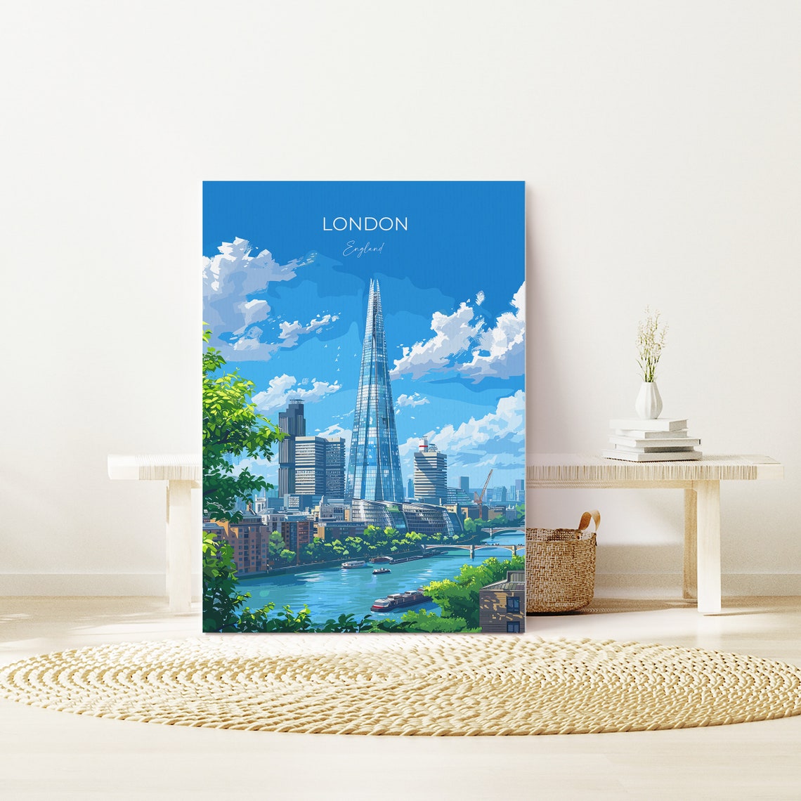 London England The Shard Skyscraper River Thames View Travel Poster - Image 2