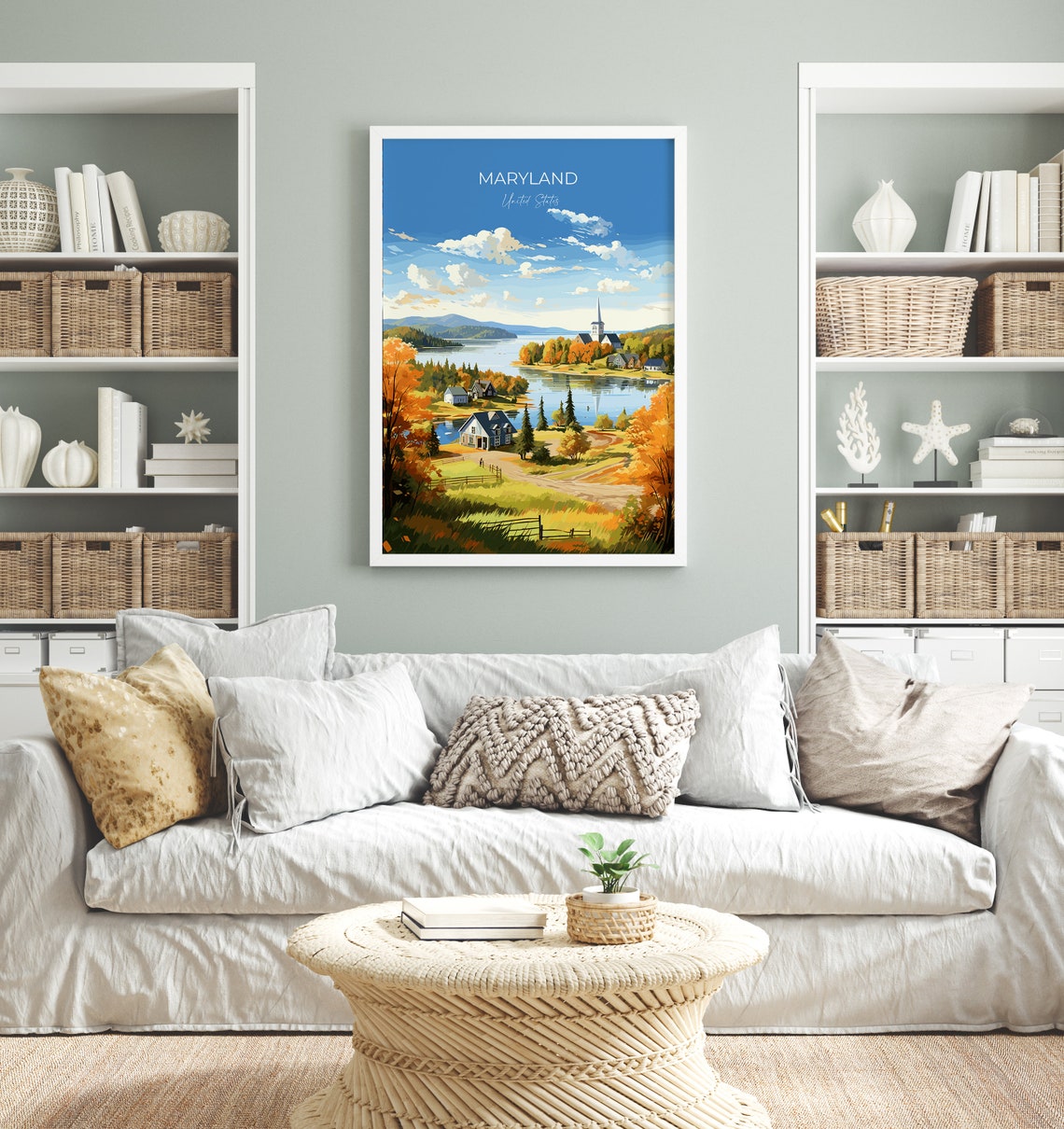 Maryland Print Travel Poster Of Maryland Maryland State Maryland Art Gift Usa Travel Gift - Image 4