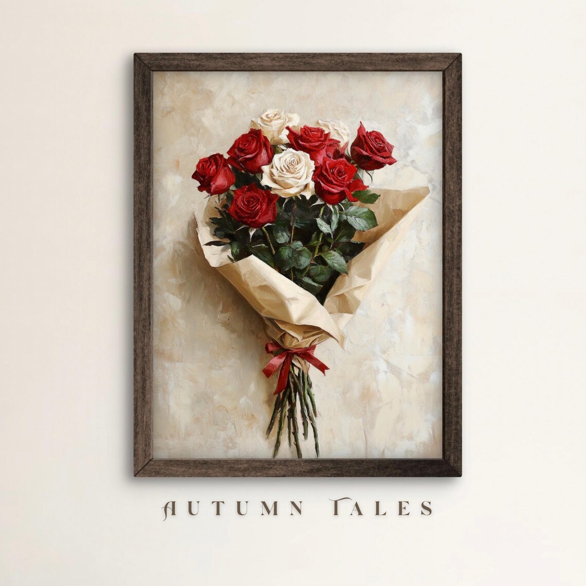 Valentines Day Rustic Rose Floral Art Print