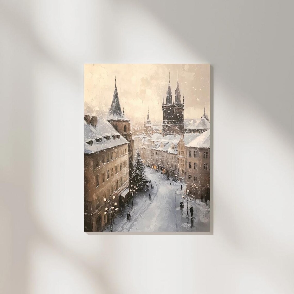 Vintage European City In Winter Art Print - Image 3