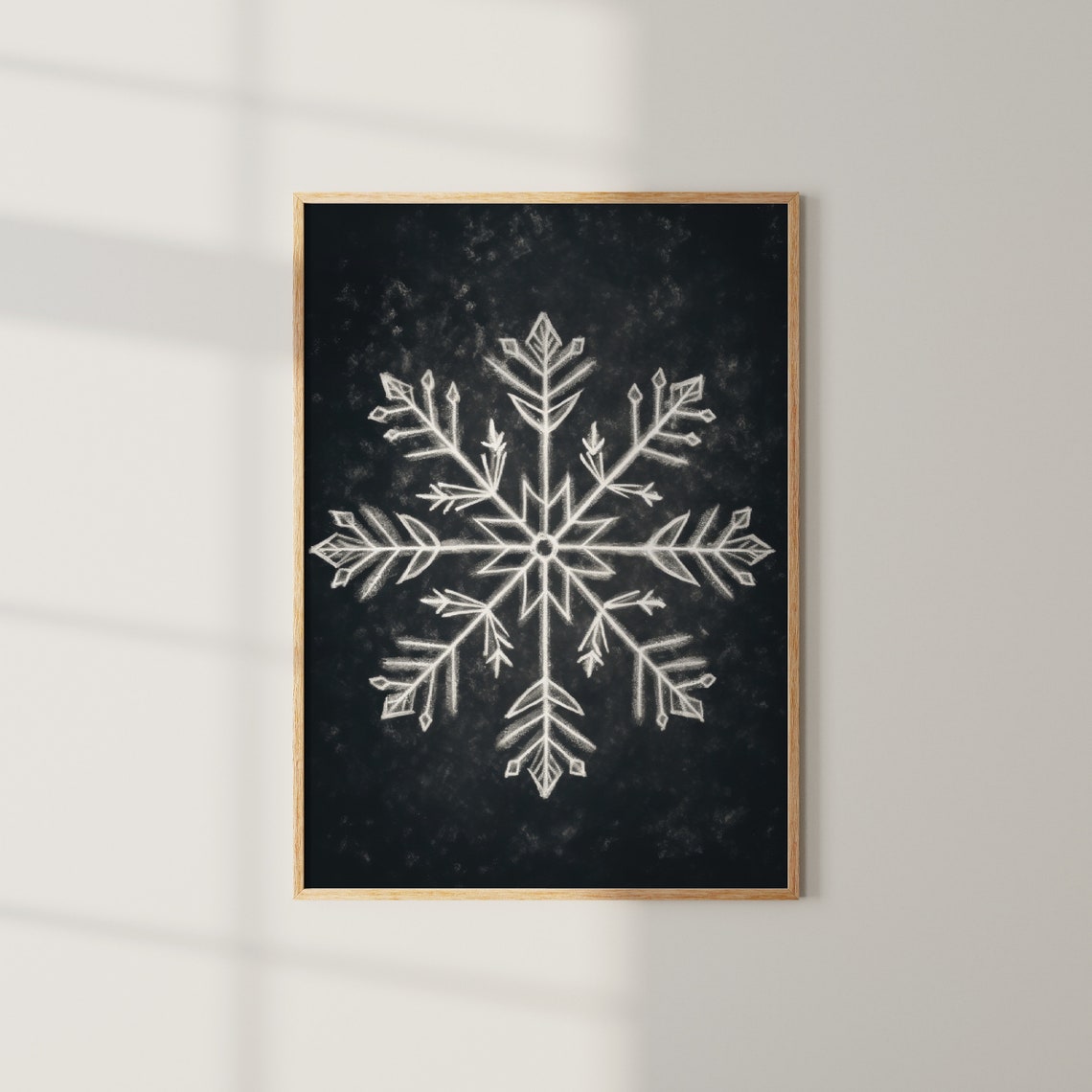 Chalkboard Snowflake Sketch Rustic Winter Holiday Farmhouse Art Print - Image 2