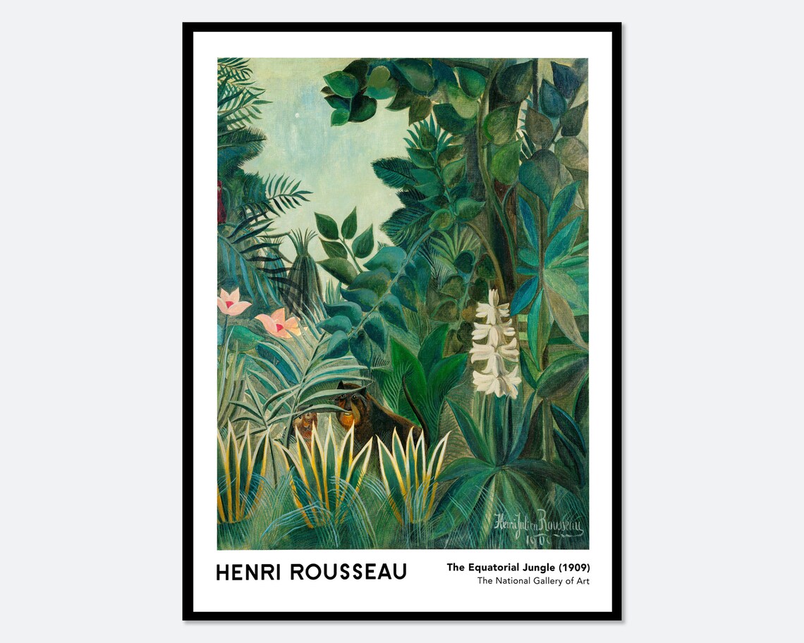Henri Rousseau The Equatorial Jungle Vintage Poster Print