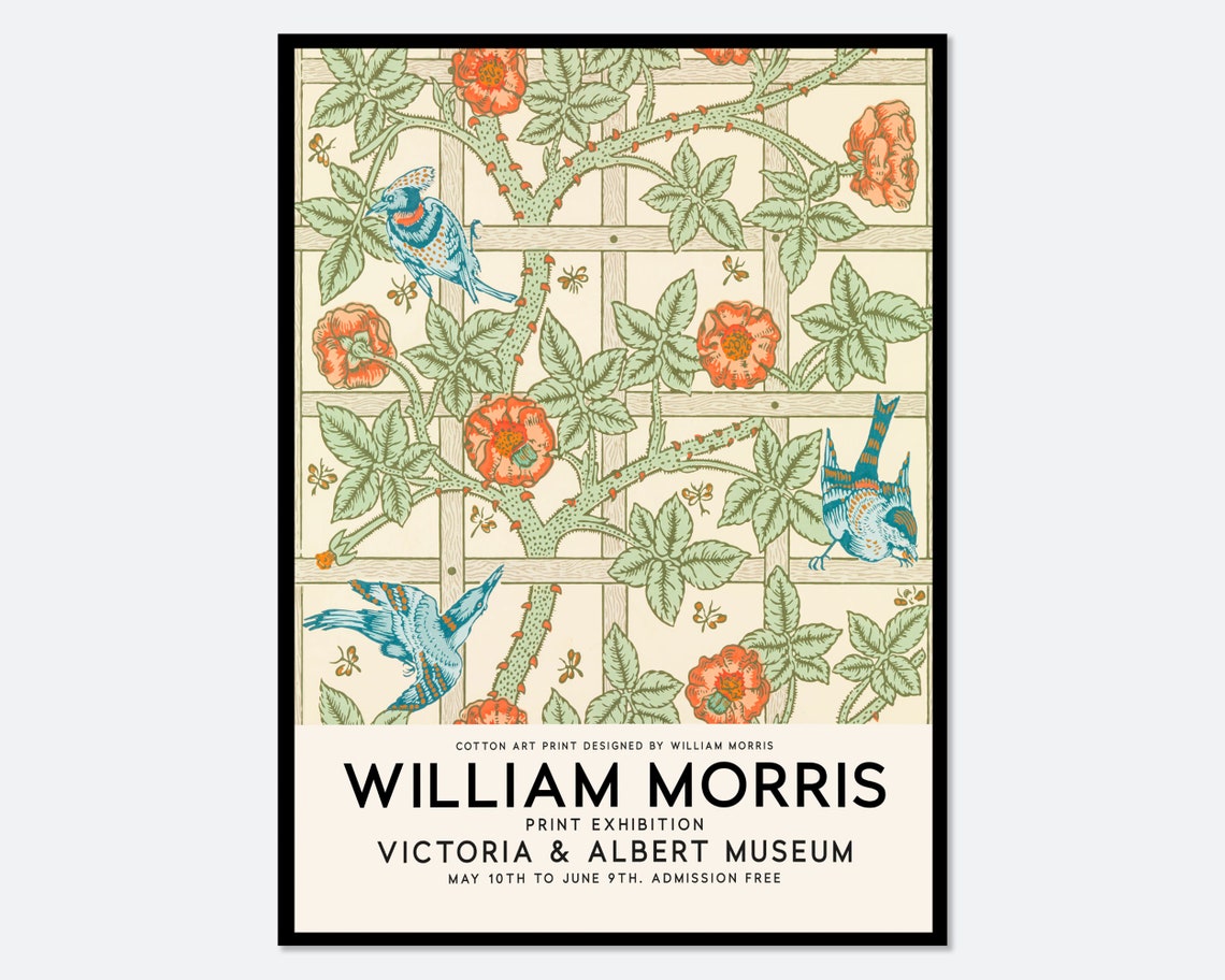 William Morris Trellis Victoria Albert Museum Exhibition Poster