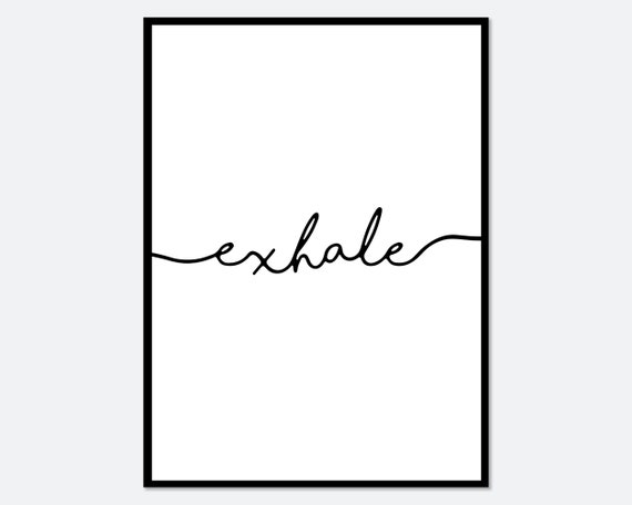Inhale Exhale Typography Quote Art Print, Boho