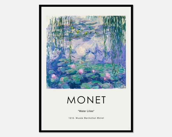 Monet Water Lilies 1916 Vintage Poster Art Print
