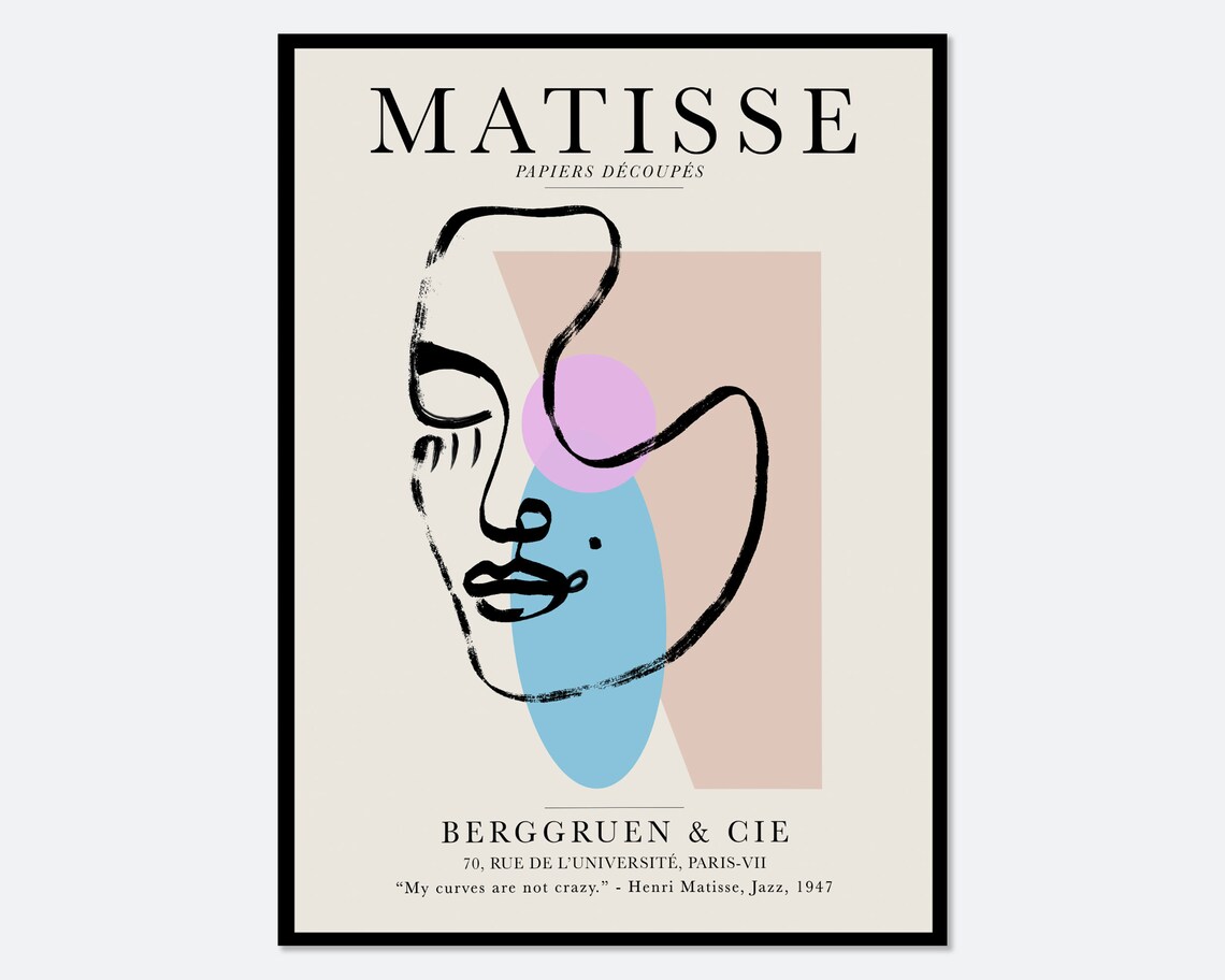 Henri Matisse Woman Line Art Vintage Poster