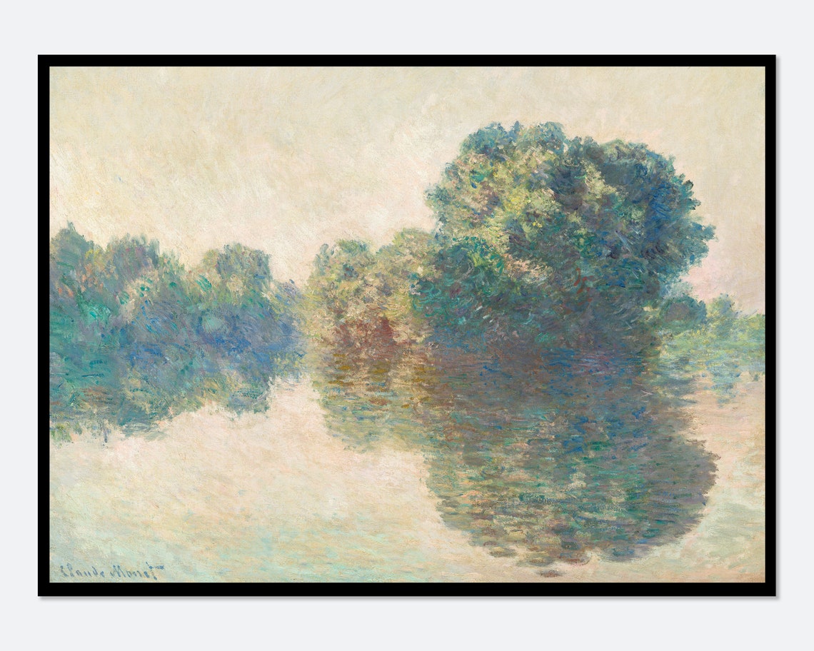 Claude Monet The Seine At Giverny 1897 Trees Reflection Poster