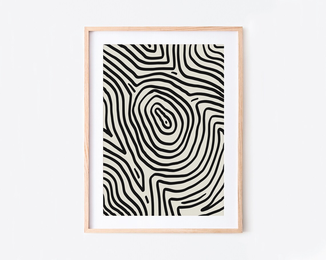 Minimalist Zebra Pattern Abstract Art Print