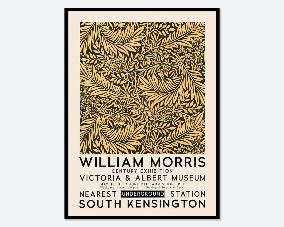 William Morris Century Exhibition Victoria and Albert Art Poster