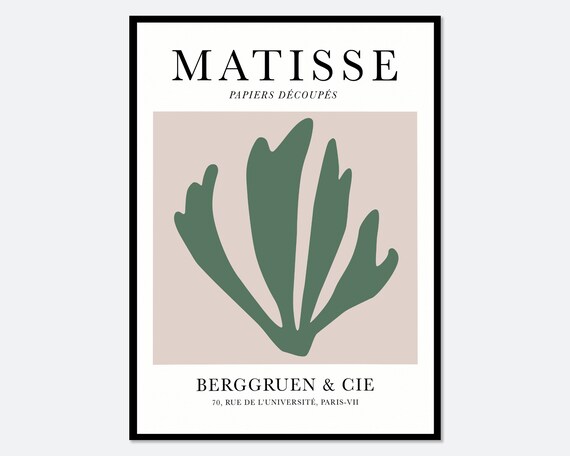Henri Matisse Cut Outs Vintage Poster Art Print Matisse Print Matisse Poster Berggruen And Cie Papiers Decoupes Botanical Art M31