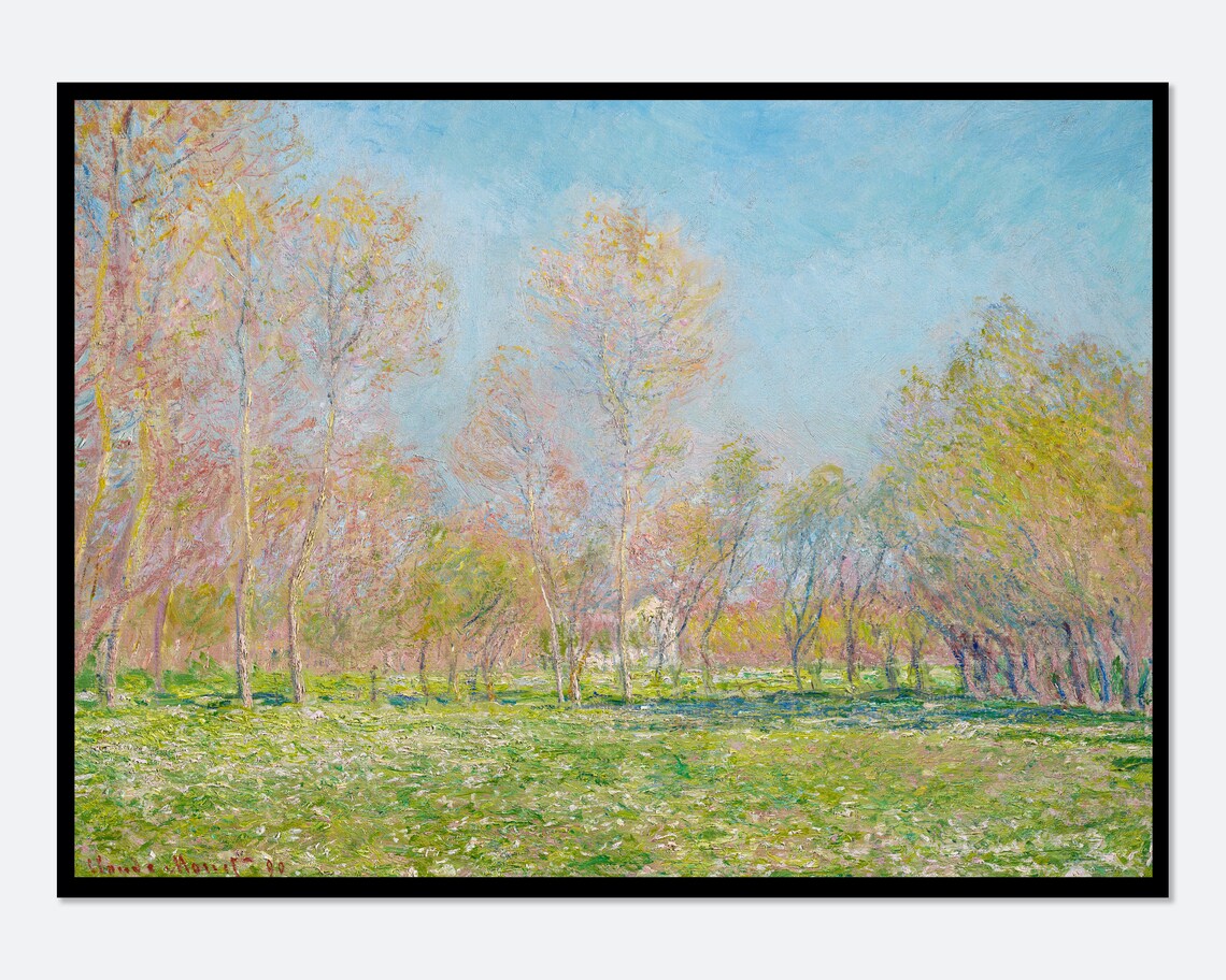 Monet Spring In Giverny 1890 Vintage Poster Print