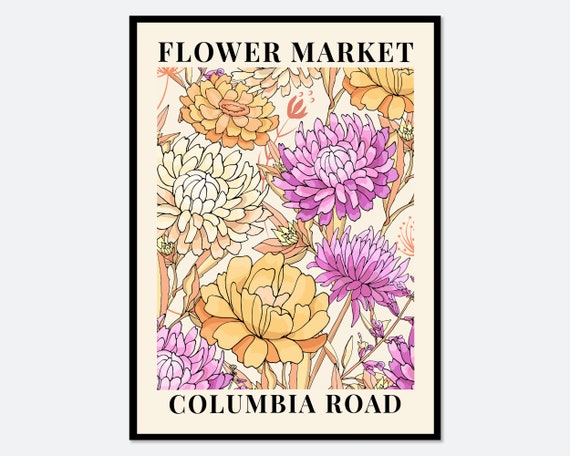Flower Market Columbia Road Botanical Art Print