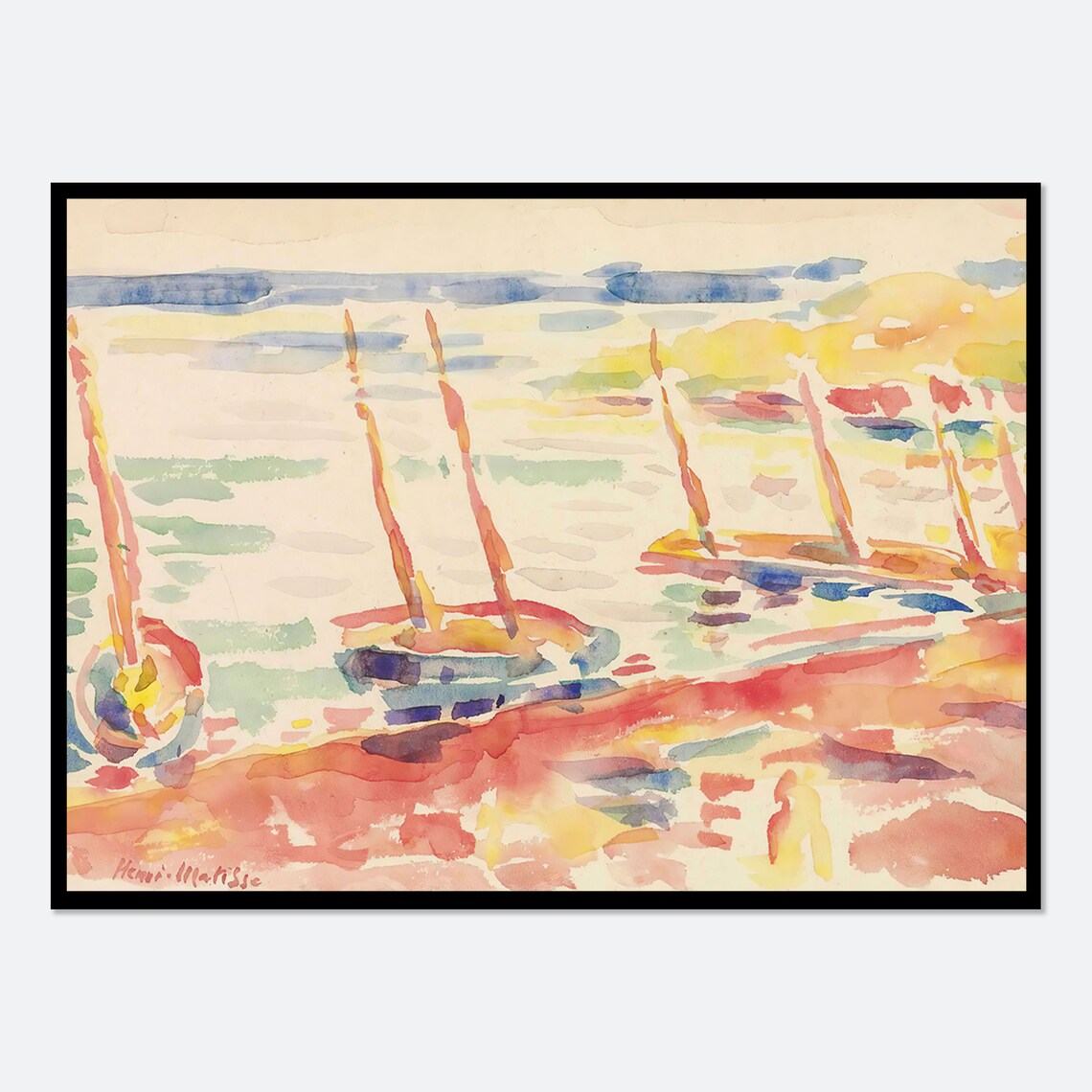 Henri Matisse Bateaux Collioure Vintage Travel Poster