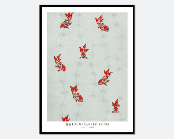 Watanabe Seitei Gold Fish Vintage Japanese Art Print