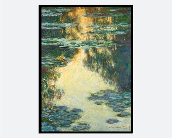 Monet Water Lilies Vintage Museum Exhibition Poster