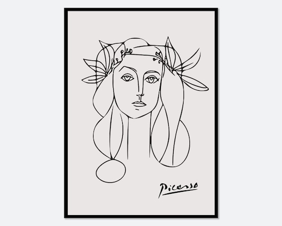Picasso Portrait of Francoise Gilot, Vintage Art Print