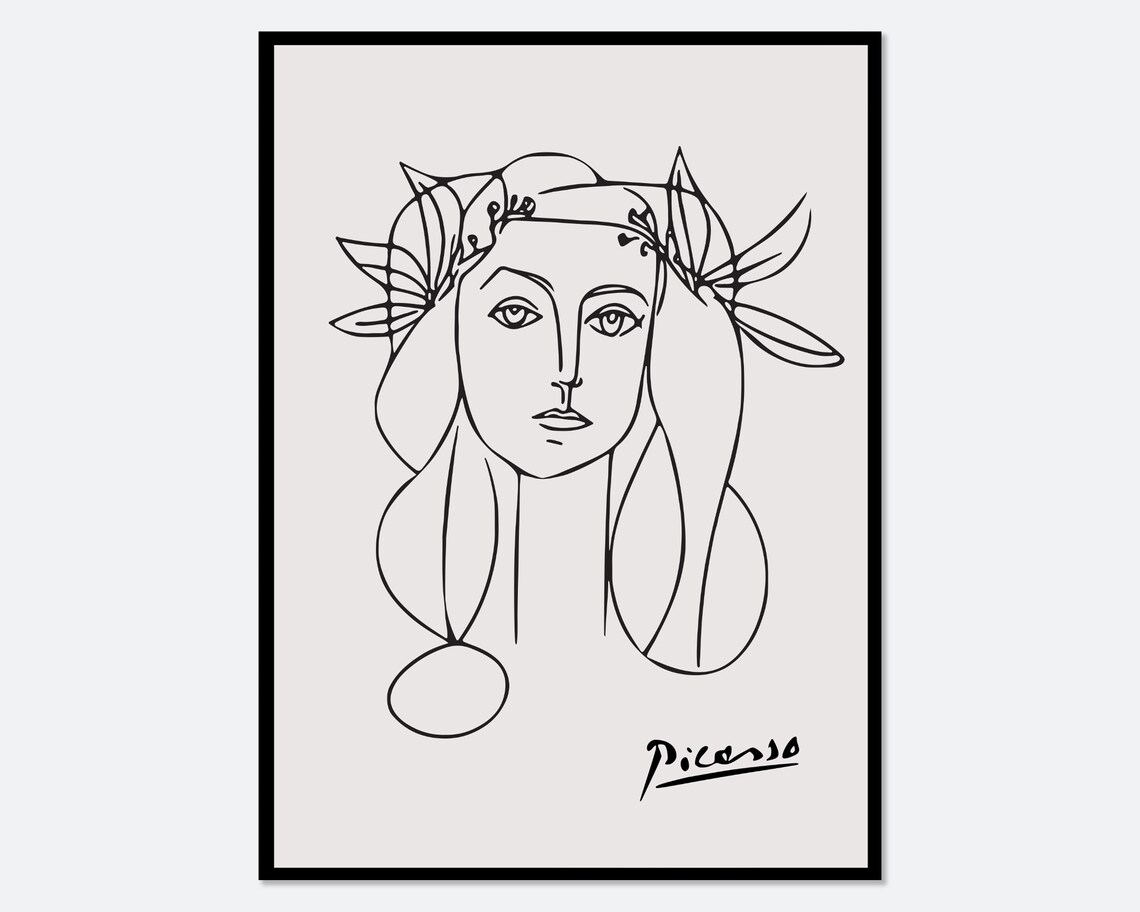 Picasso Portrait of Francoise Gilot, Vintage Art Print