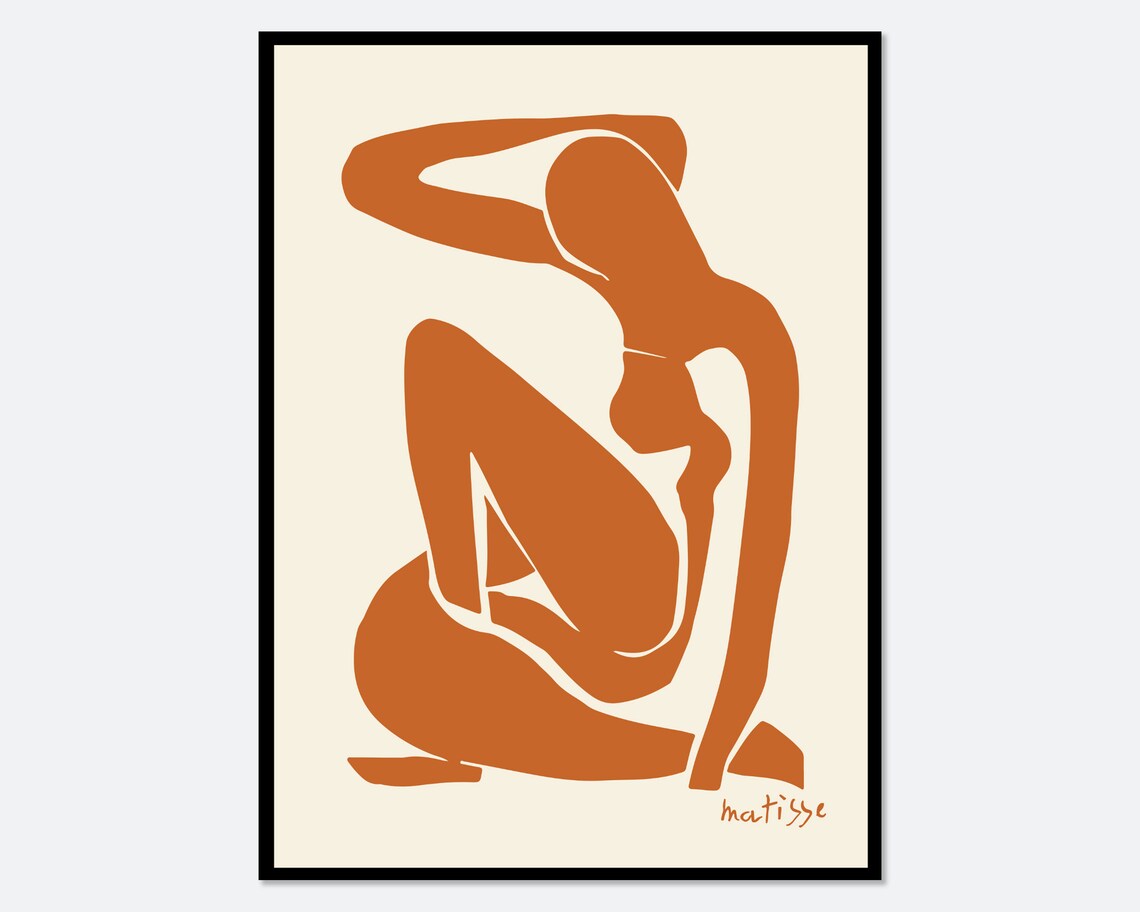 Matisse Blue Nude Abstract Woman Body Art Print