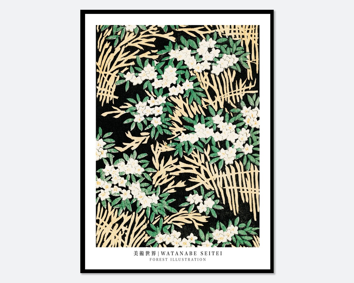 Watanabe Seitei Forest Illustration Bijutsu Sekai Vintage Japanese Woodblock Flowers Art Print Japanese Art Japanese Poster Jp16