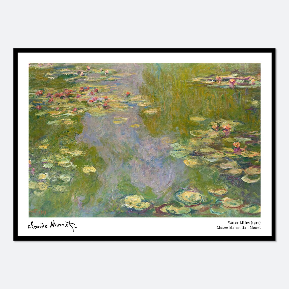 Monet Water Lilies Vintage Museum Travel Poster