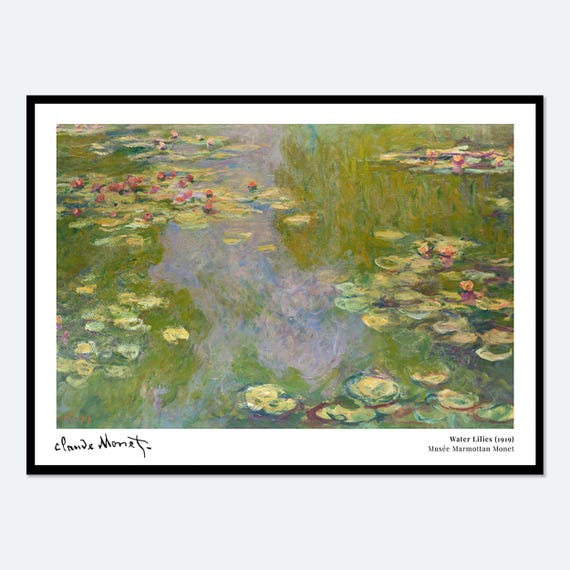 Monet Water Lilies Vintage Museum Travel Poster