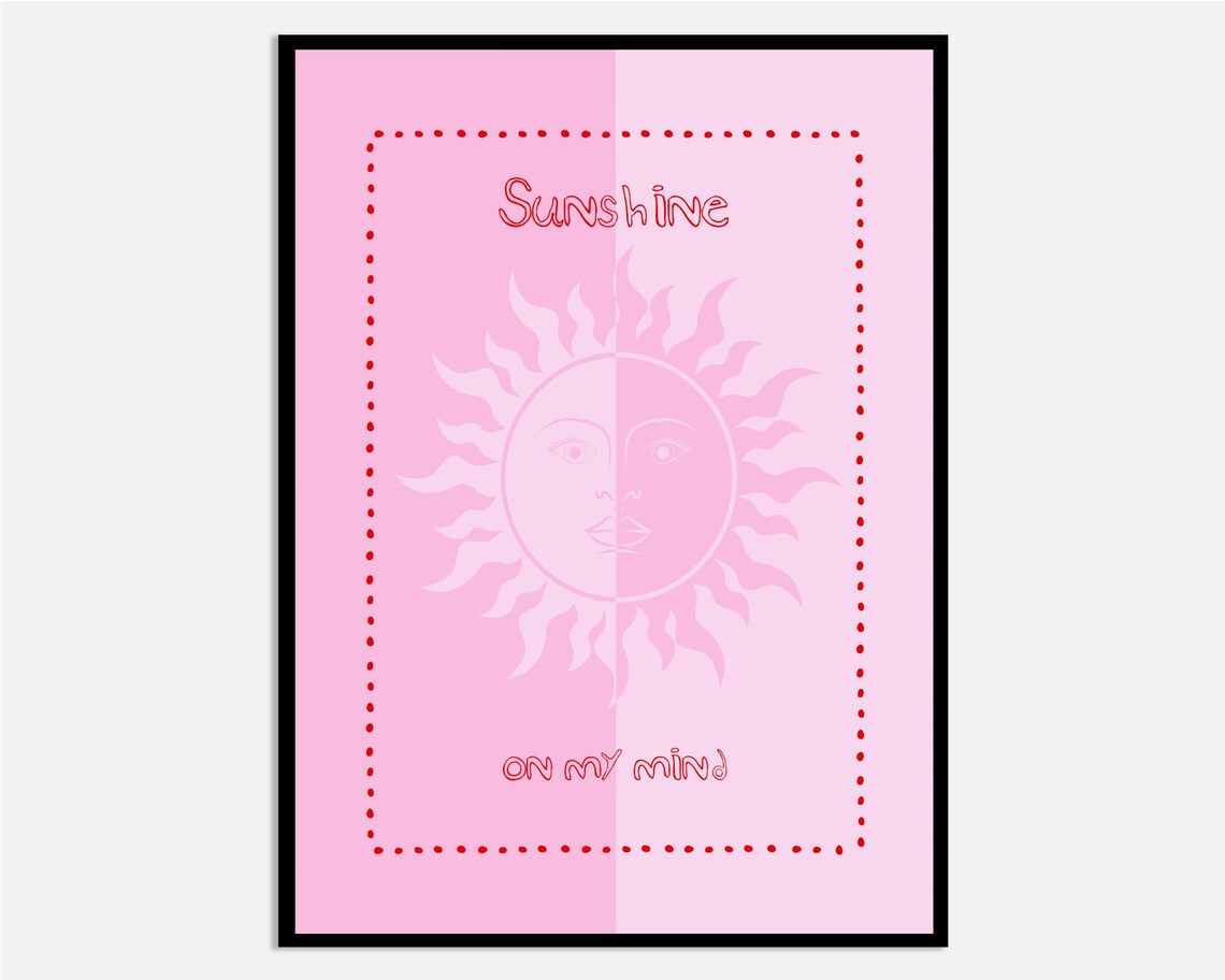 Sun Face Art Print, Contemporary Celestial Decor