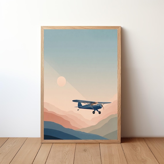 Cessna Plane Minimalist Poster, Modern Aviation Art