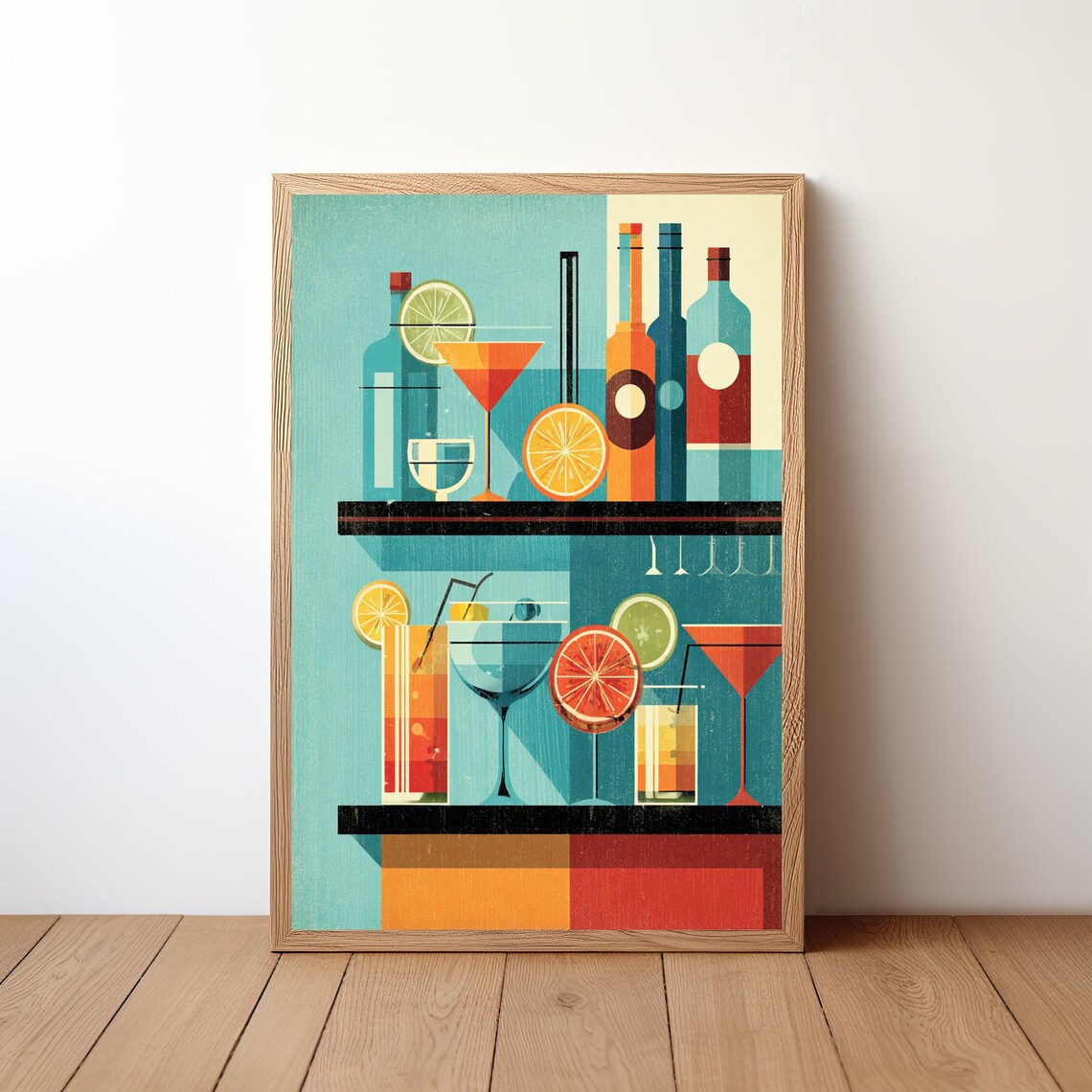 Cocktail Bar Minimalist Modern Vector Poster