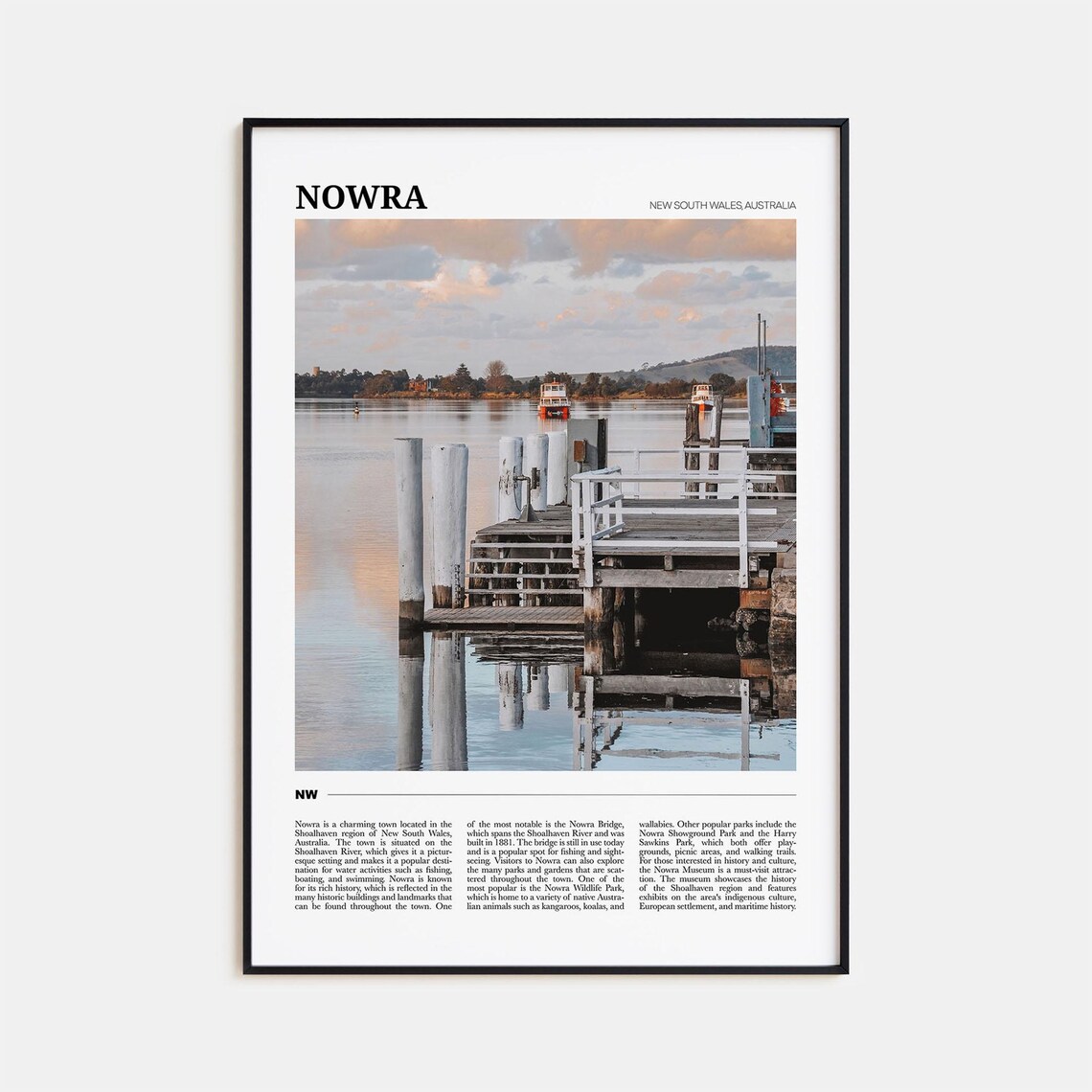 Nowra Australia River Dock Golden Sunset Travel Photo Poster