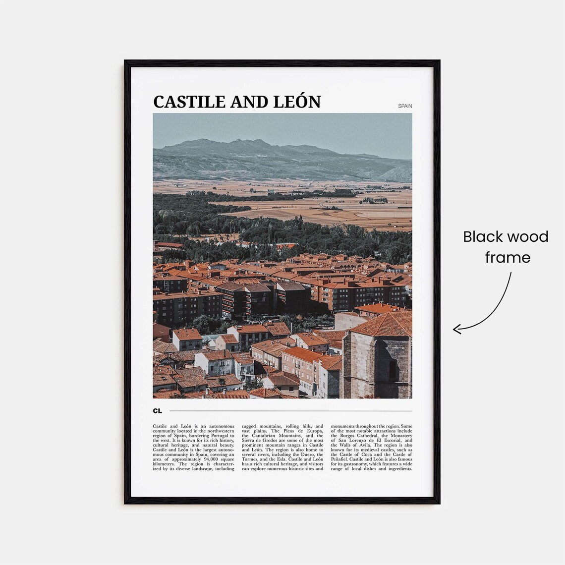 Castile and Leon Spain Red Roof Town Mountain View Photo Travel Poster - Image 2
