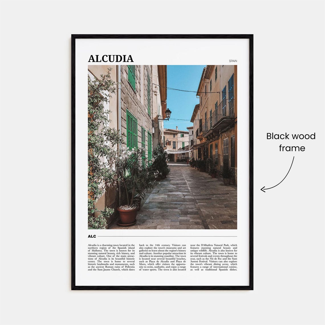 Alcudia Spain Mallorca Old Town Cobblestone Street Charm Poster - Image 2