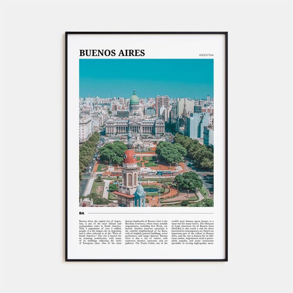 Buenos Aires Travel Poster Buenos Aires Wall Art Buenos Aires Poster Print Buenos Aires Photo Buenos Aires Decor Argentina