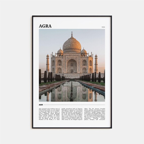 Agra Travel Poster, India Wall Art Print