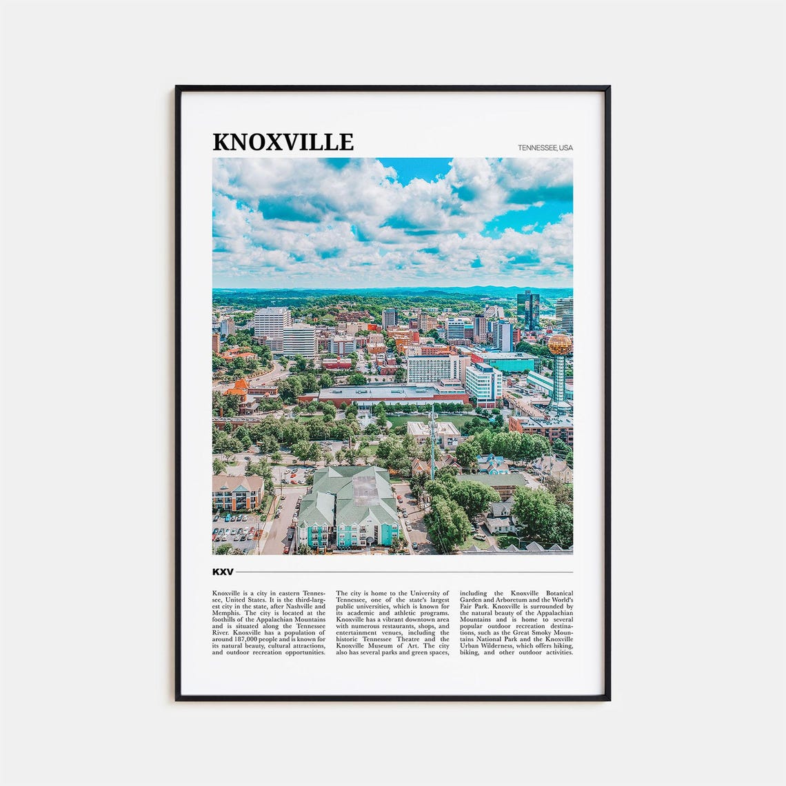 Knoxville Travel Poster Knoxville Wall Art Knoxville Poster Print Knoxville Photo Knoxville Decor Tennessee Usa