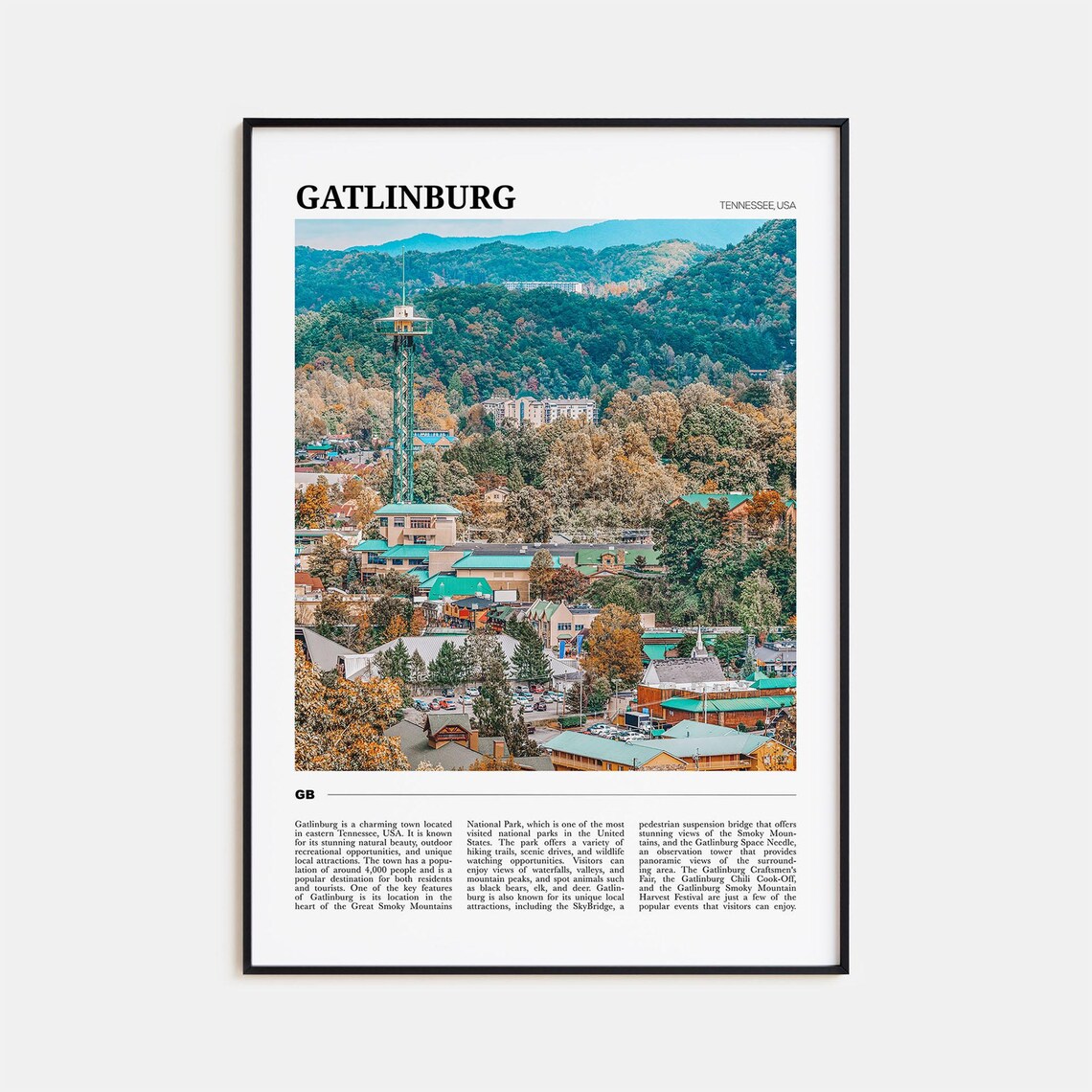 Gatlinburg Travel Poster, Tennessee USA Art Print