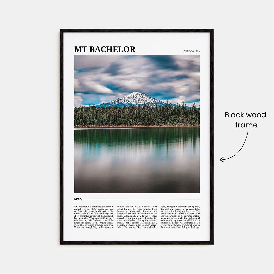 Mt Bachelor Travel Poster, Oregon USA Landscape - Image 2