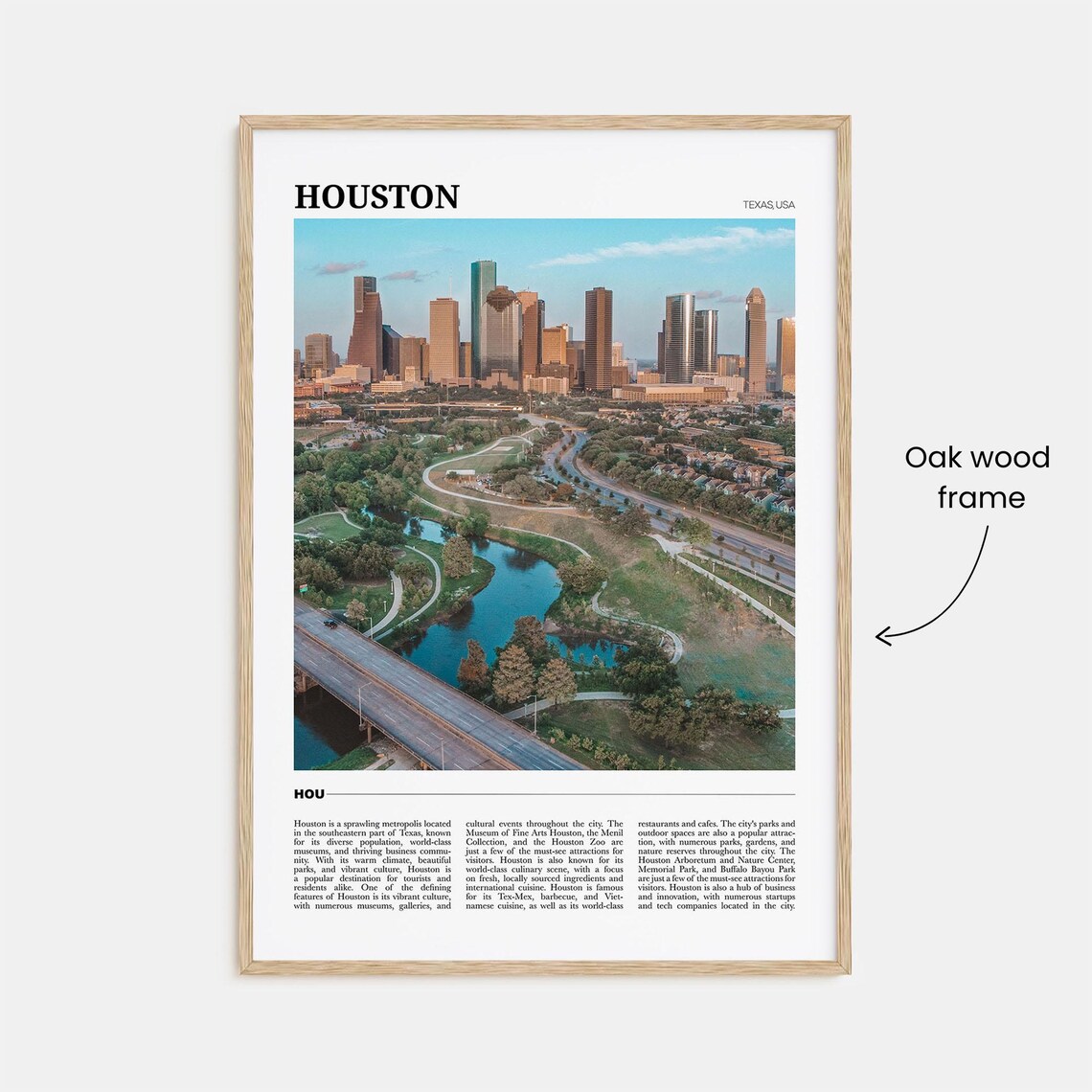 Houston Travel Poster, Texas USA Art Print - Image 3