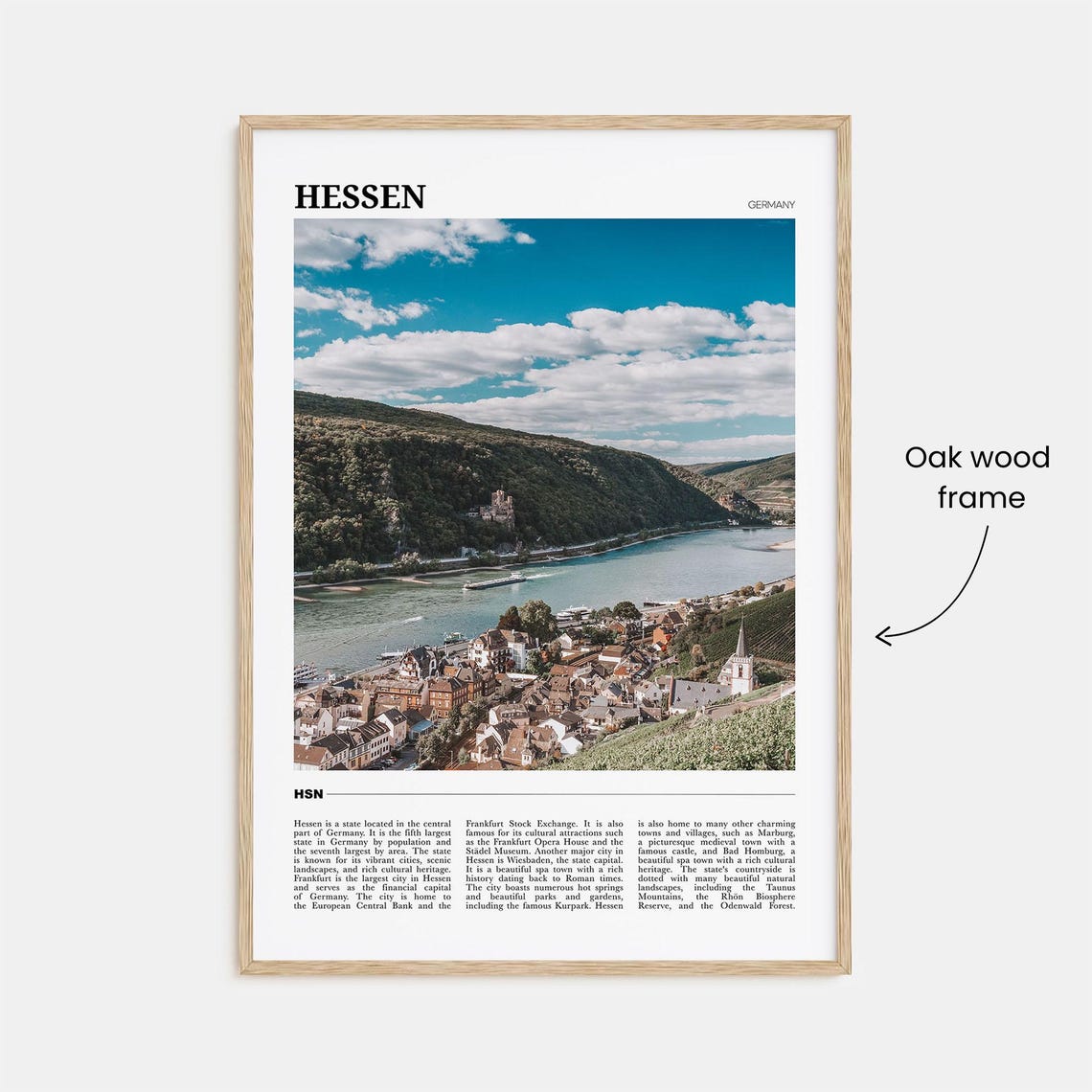 Hessen Germany Picturesque Rhine River Village Castle View Poster - Image 3