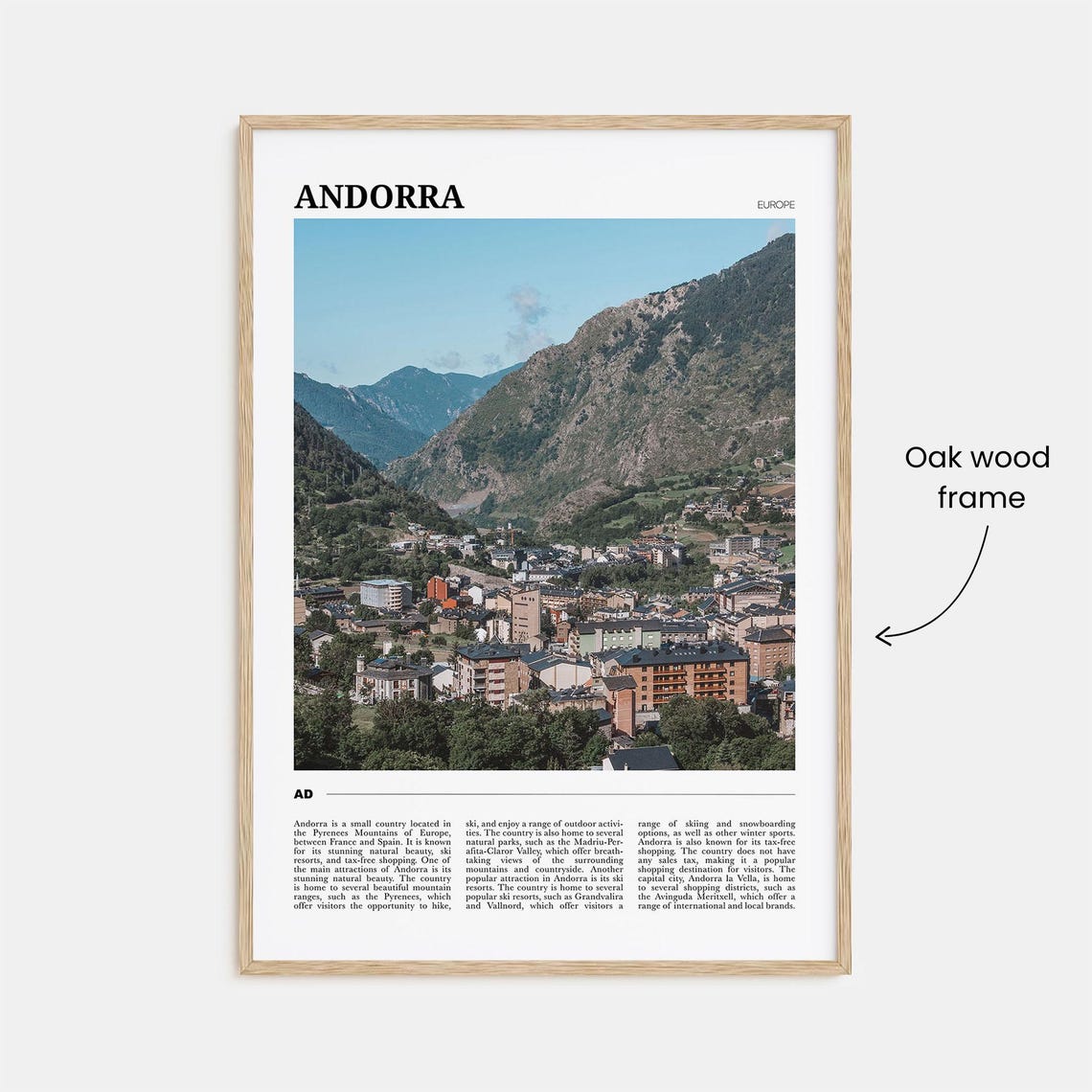Andorra Europe Pyrenees Mountain Valley Town Scenic Travel Poster - Image 3