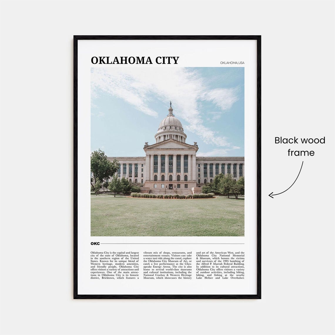 Oklahoma City Travel Poster No 2 Oklahoma City Wall Art Oklahoma City Poster Oklahoma City Photo Oklahoma City Decor Oklahoma Usa - Image 2