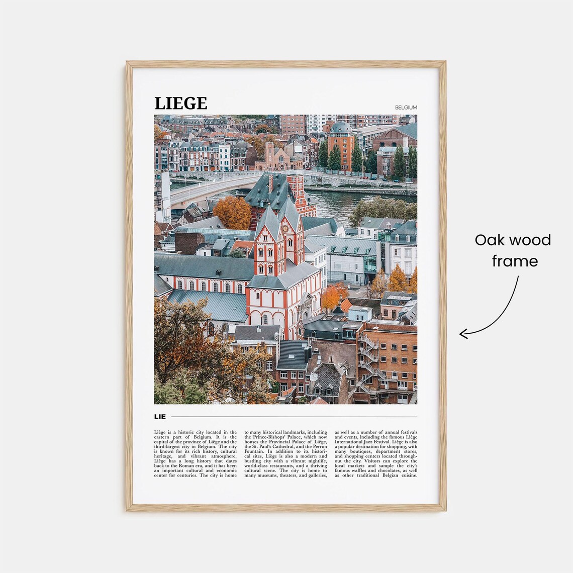 Liege Belgium Autumn Cathedral Old Town Travel Photography Poster - Image 3