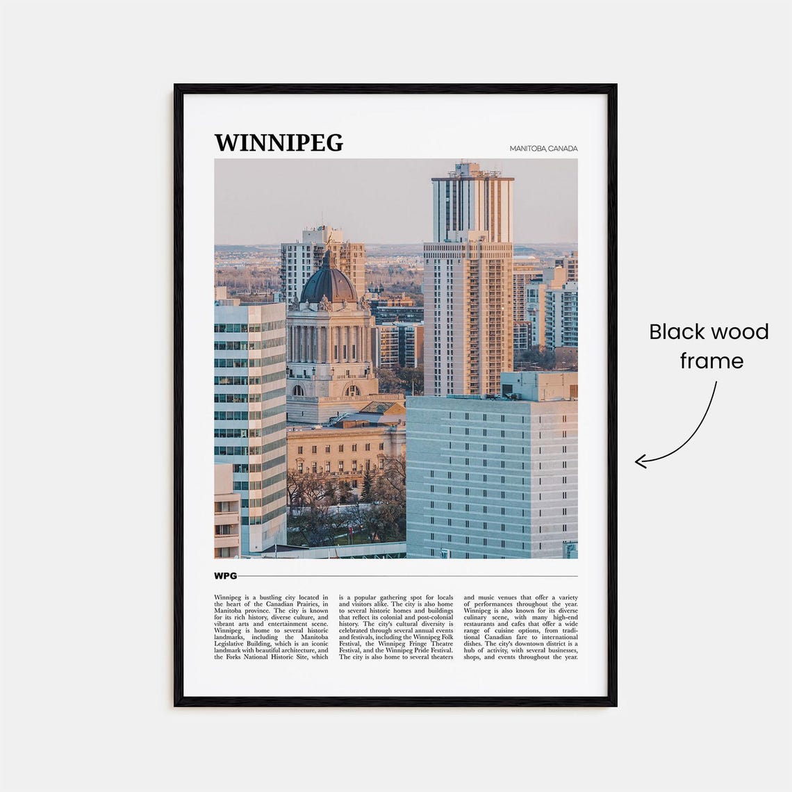 Winnipeg Manitoba Downtown Skyline Sunset Cityscape Photography Poster - Image 2
