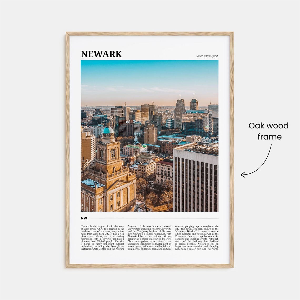 Newark New Jersey City Skyline Sunset Photography Travel Poster - Image 3