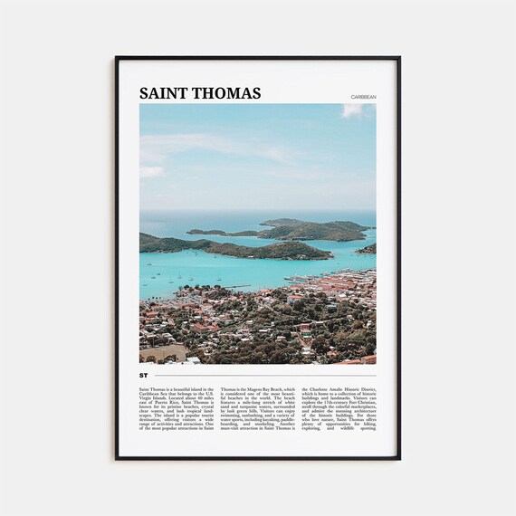 Saint Thomas Travel Poster, Caribbean Wall Art Print