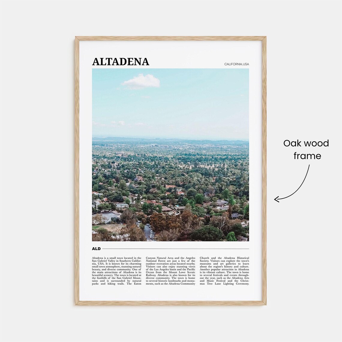 Altadena Travel Poster, California Place Print - Image 3