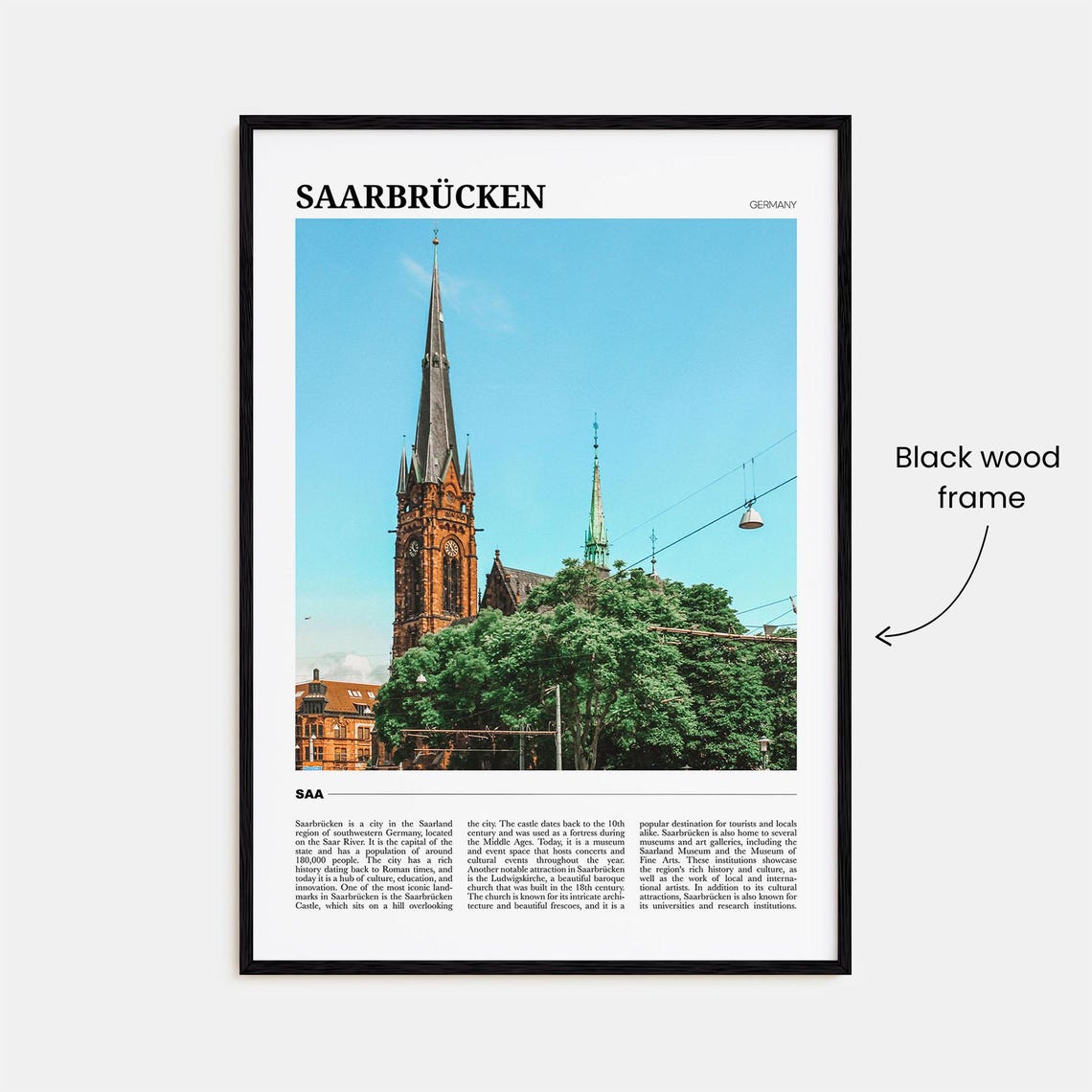 Saarbrucken Travel Poster Saarbrcken Wall Art Saarbrucken Poster Print Saarbrucken Photo Saarbrucken Decor Germany - Image 2