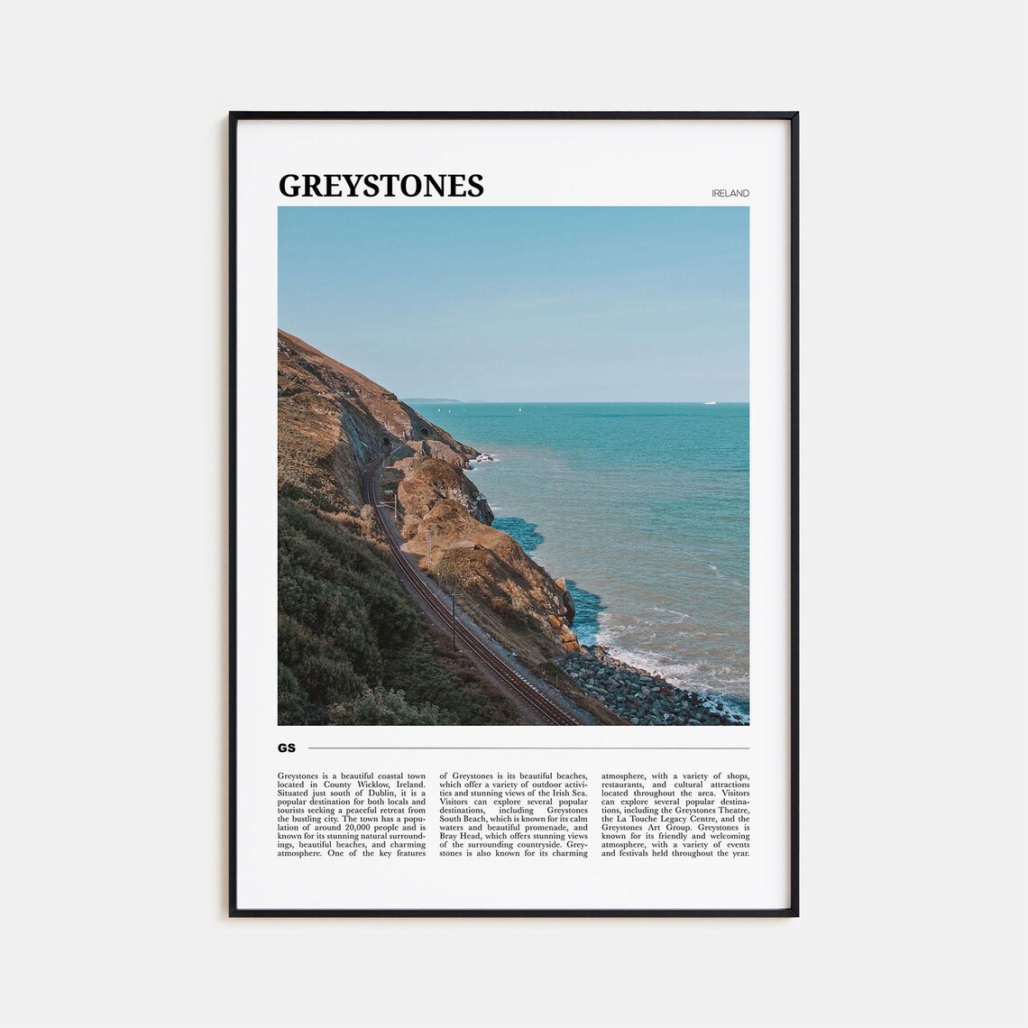 Greystones Travel Poster, Ireland Travel Poster